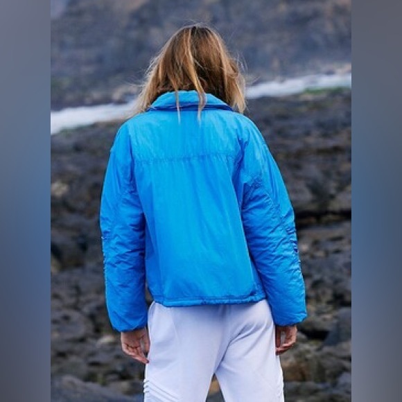 Free People Movement | Off The Bleachers Coaches Jacket In Blue Size: Large - Picture 3 of 7